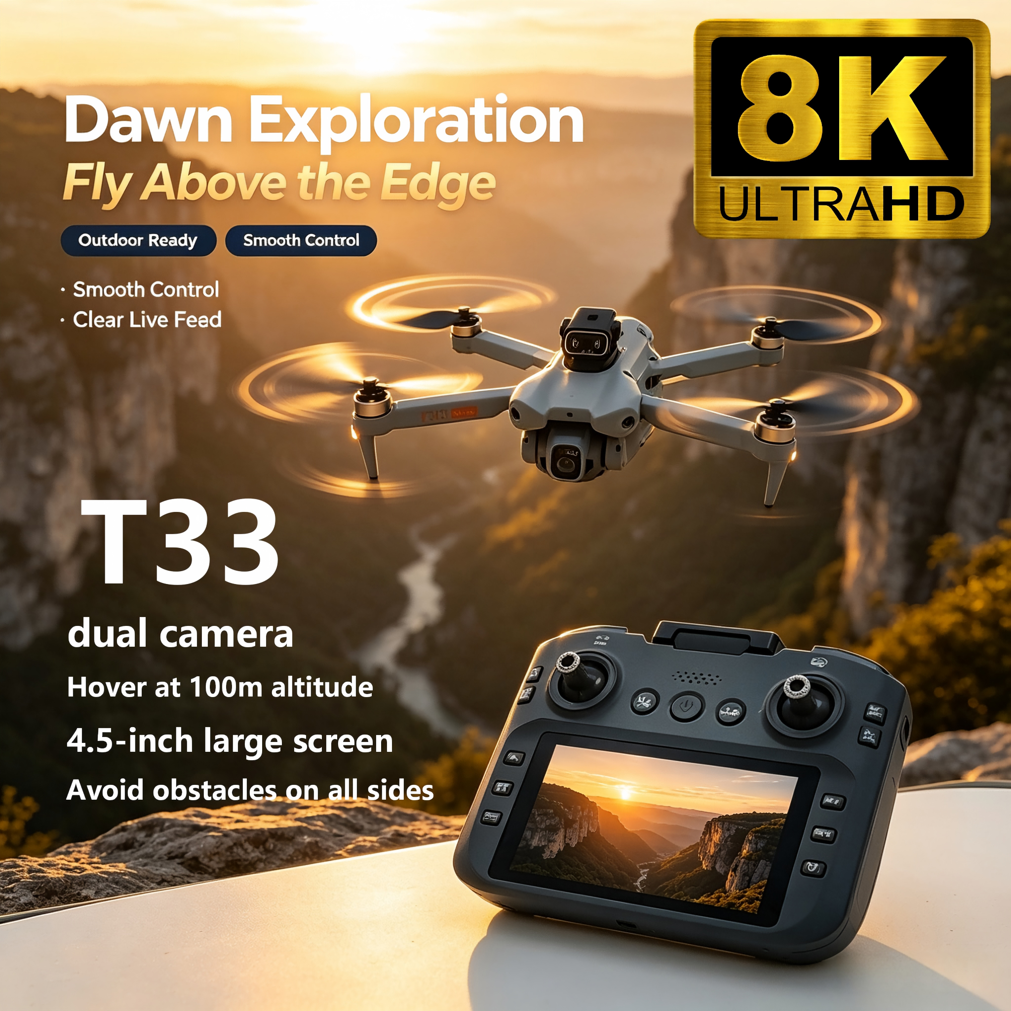Drone Mapping - Upgrade T33 Drone Aerial 8K HD