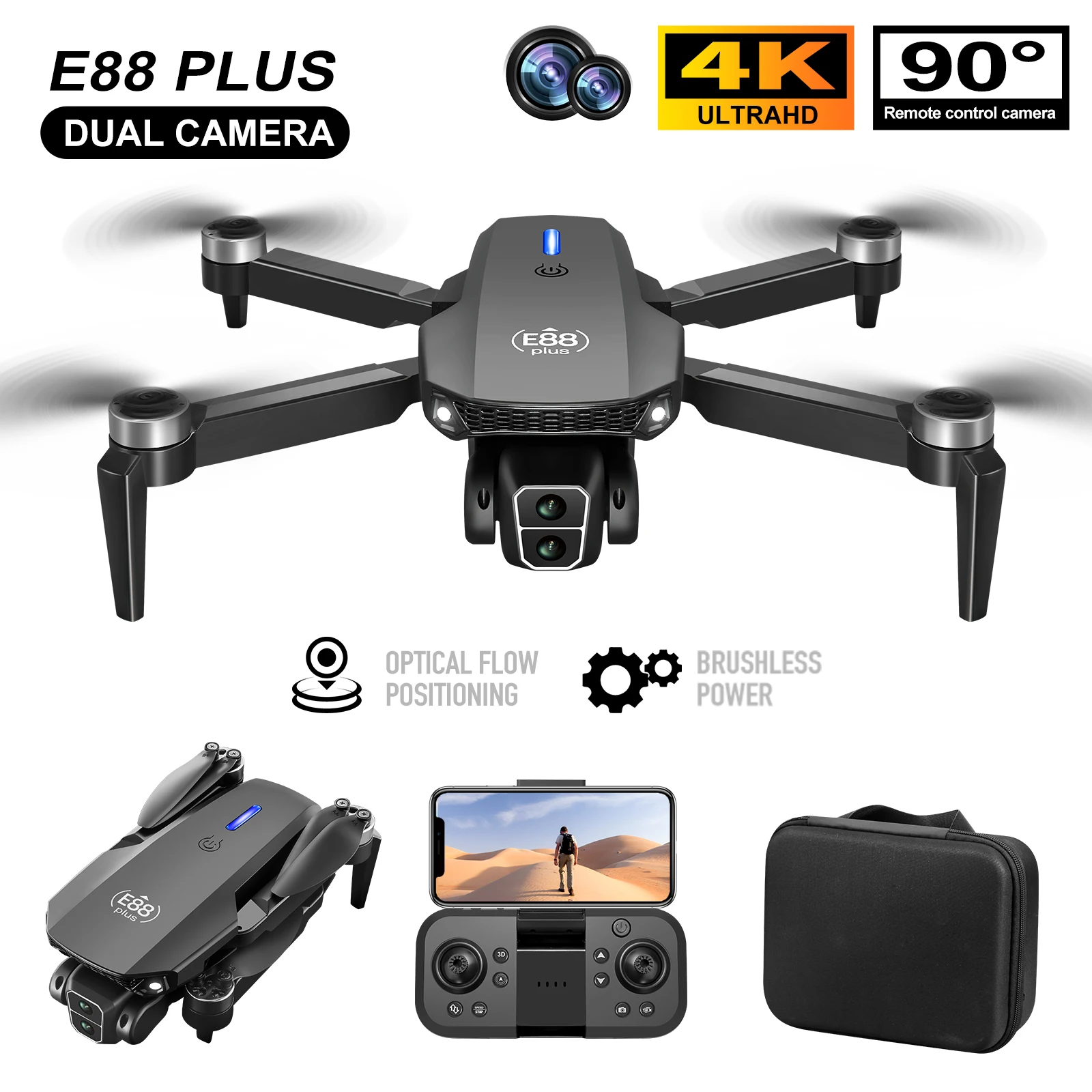 New E88 Plus Quadcopter Drone: - مراجعة Drone Lidar وسعره